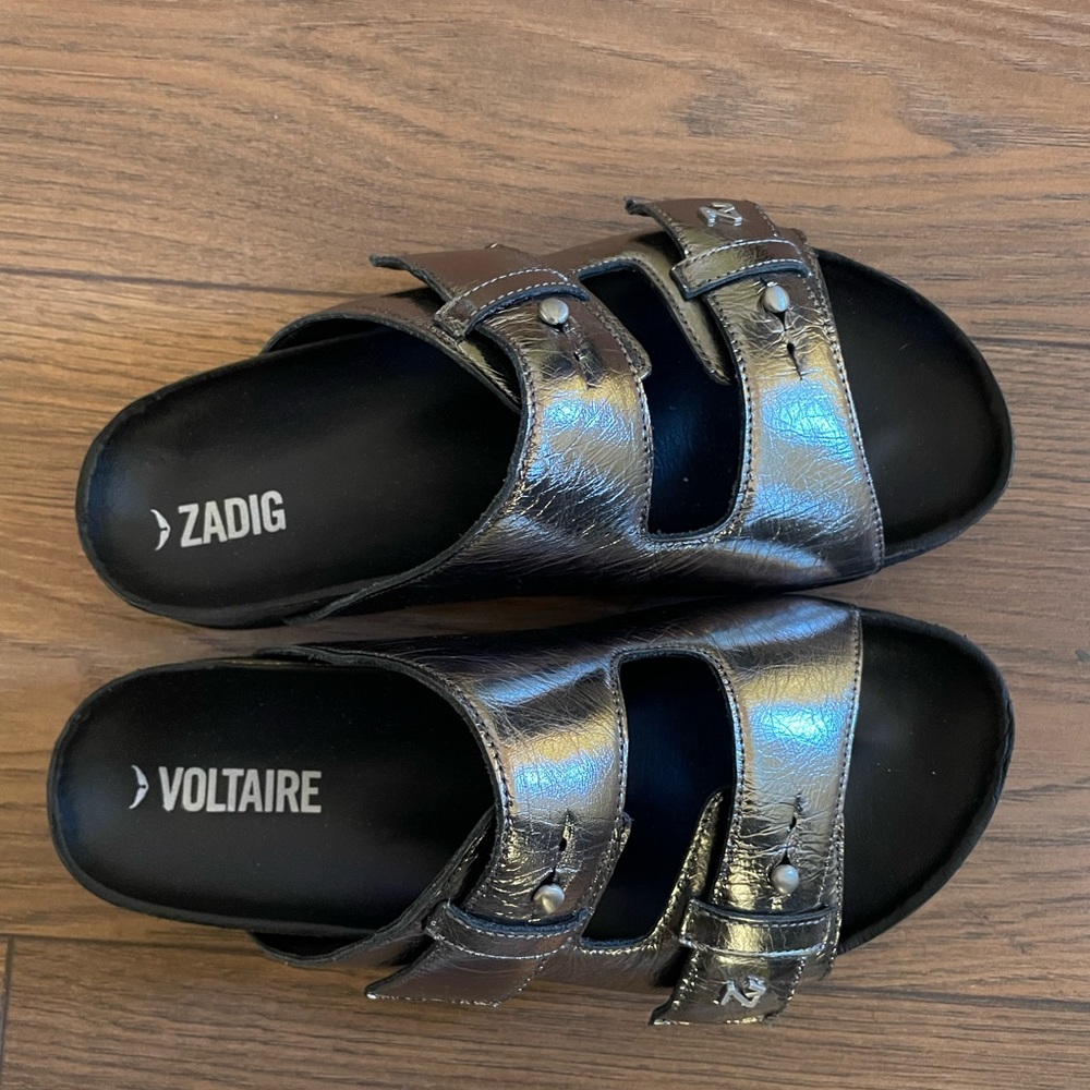Zadig & Voltaire Shiny Black Sandals
